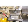 Image 1 : SMALL STAINLESS STEEL 17"W X 15"D COMMERCIAL HAND WASH SINK WITH FAUCET