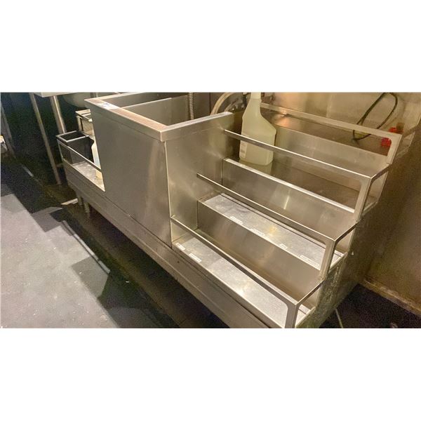 QUESTMETAL 4 TIER 60"W X 32"D X 36"H STAINLESS STEEL COMMERCIAL BACK BAR WITH ICE WELL,