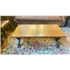 Image 3 : BROWN LEATHER STUDDED BACK 3 SEAT COUCH, 4 DARK WOOD BROWN LEATHER STUDDED ARM CHAIRS, METAL BASE