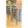 Image 2 : 7 GREY METAL STACKING BAR STOOLS