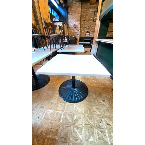 MARBLE TOP 36"W X 36"D X 30"H SINGLE PEDESTAL COMMERCIAL RESTAURANT TABLE