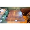 Image 2 : DARK WOOD TOP 36"W X 36"D X 30"H SINGLE PEDESTAL COMMERCIAL RESTAURANT TABLE