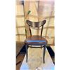 Image 2 : TON DARK WOOD BROWN LEATHER TOP CURVED BACK SIDE CHAIR