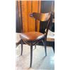 Image 2 : TON DARK WOOD BROWN LEATHER TOP CURVED BACK SIDE CHAIR