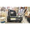 Image 3 : HUSKY 8 GAL OIL FREE PORTABLE AIR COMPRESSOR ON MOBILE 3 TIER RUBBERMAID PRODUCT CART WITH HEAT