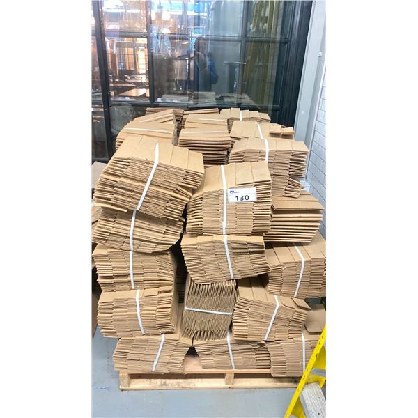 PALLET OF SMALL CARDBOARD UN MARKED SHIPPING BOXES BOTTLE INSERTS