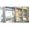 Image 1 : ALL ASSORTED GLASSWARE ITEMS LOCATED AT THE BAR IN THE DISTILLERY, BOTTLES, JUGS, CUPS & JARS
