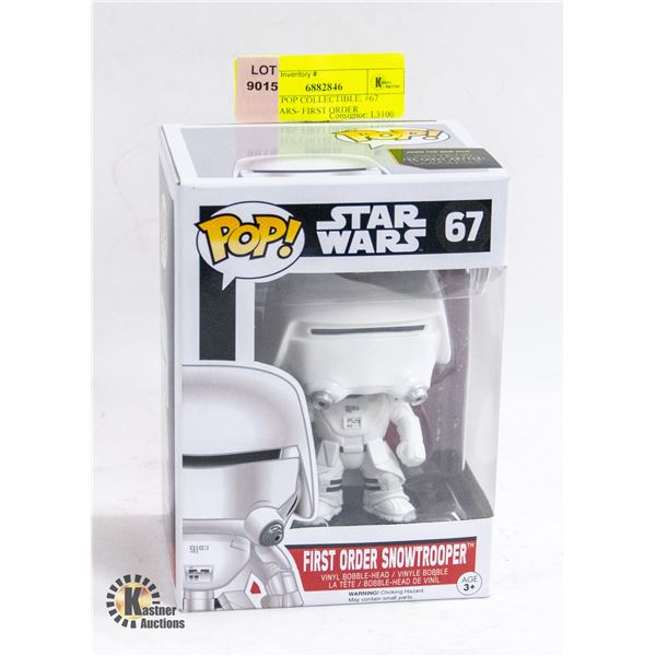 FUNKO POP COLLECTIBLE; #67 STARWARS- FIRST ORDER
