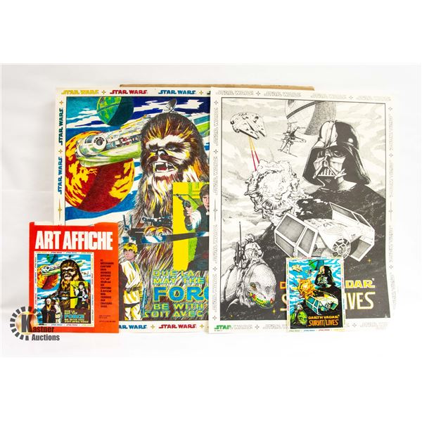 1977 ORIGINAL STARWARS COLORING POSTERS (2)