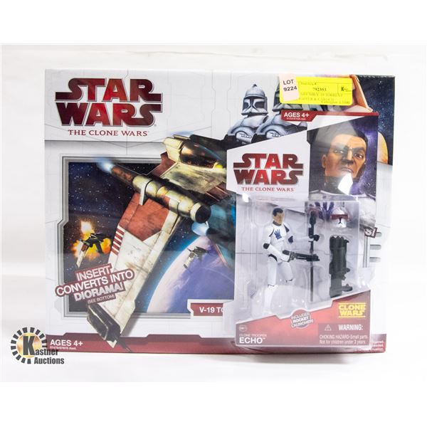 STARWARS NIB V-19 TORRENT STARFIGHTER & CARDED