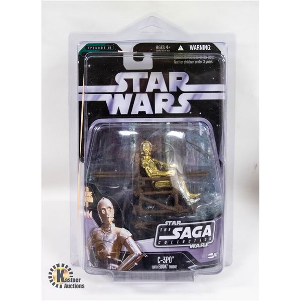 STARWARS NIB SAGA COLLECTION; #42 C-3PO W/ EWOK THRONE