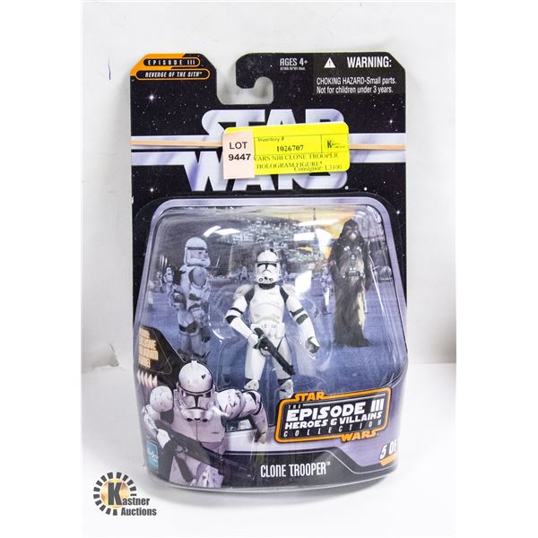 STARWARS NIB CLONE TROOPER *INCL. HOLOGRAM FIGURE*