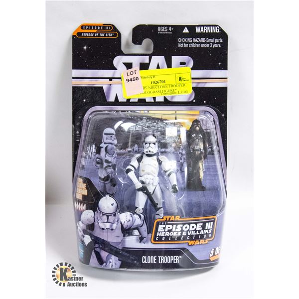 STARWARS NIB CLONE TROOPER *INCL. HOLOGRAM FIGURE*