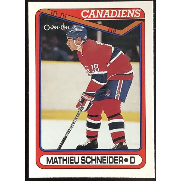 1990-91 O-PEE-CHEE MAT SCHNEIDER (HOF) ROOKIE CARD