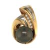 Image 1 : Dark Gray Tahitian Pearl & Diamond Slide Pendant