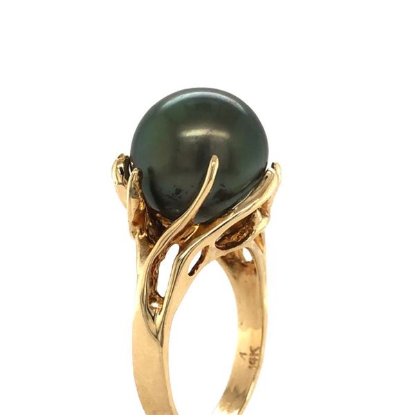 Coral Style Tahitian Pearl & Diamond Ring