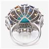 Image 4 : Turquoise, Diamond & Fancy Sapphire Cocktail Ring
