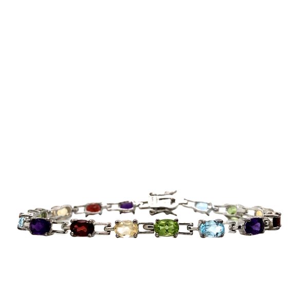 Multi-Gem Line Bracelet