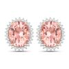 Image 1 : Rose Gold Morganite & Diamond Post Earrings