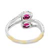 Image 3 : Natural Ruby and Diamond Bypass Ring