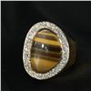 Image 1 : Artist Made Tigers Eye & Diamond Ring