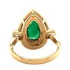 Image 4 : Pear Cut Zambian Emerald Diamond Ring