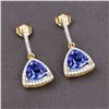 Image 2 : Tanzanite & Diamond Dangle Earrings