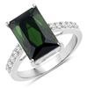 Image 1 : Green Tourmaline & Diamond Ring
