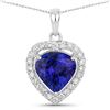 White Gold Tanzanite & Diamond Heart-Shaped Pendant