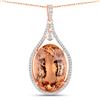 Morganite & Diamond Halo Pendant