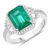 IGI Emerald Diamond Halo Ring