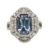 Platinum GIA Sapphire & Diamond Art Deco Ring