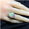 Image 2 : Pear Shaped Gem Opal and Diamond Ring