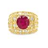 Image 1 : Large Enhanced Ruby & Diamond Ring
