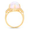 Image 2 : Yellow Gold Elongated Oval Ethiopian Opal Ring