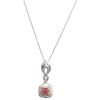 Image 4 : GIA Fancy Pink & Colorless Diamond Pendant