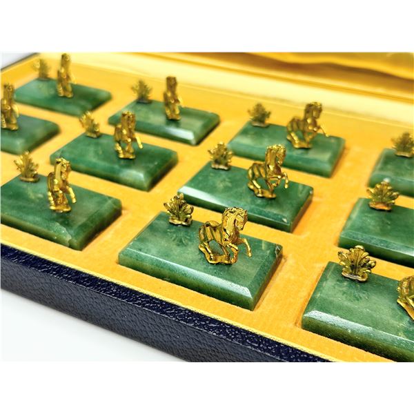 Vintage Aventurine Horse Place Card Set of Twelve