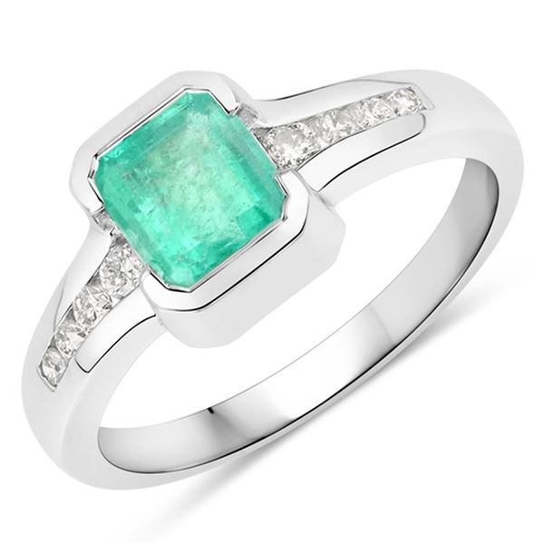 Colombian Emerald and Diamond Ring 14K