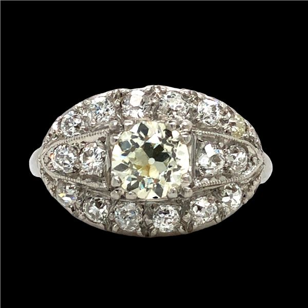 Old European Cut Natural Diamond Cluster Ring