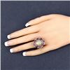 Image 3 : Opal & Pink Tourmaline Diamond Cocktail Ring