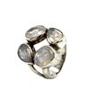 Image 1 : Sterling Silver Cluster Moonstone Ring