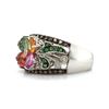Image 3 : Multi Colored Sapphire & Diamond Flower Ring
