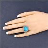 Image 3 : Turquoise Dome Ring with Diamond Halo