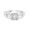 Image 2 : White Gold Cluster Diamond Ring with Baguettes