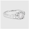 Image 5 : White Gold Cluster Diamond Ring with Baguettes