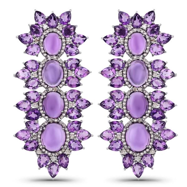 Amethyst & Diamond Earrings