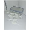 Image 1 : Glasslock Glass Storage Container + 17 China (not plastic) Wonton Soup Spoons