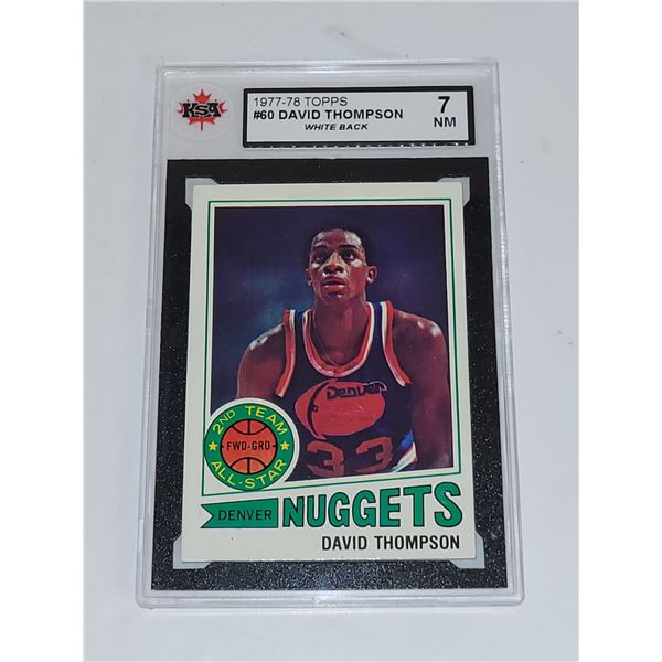 1977-78 Topps #60 David Thompson White Back - Graded 7 NM