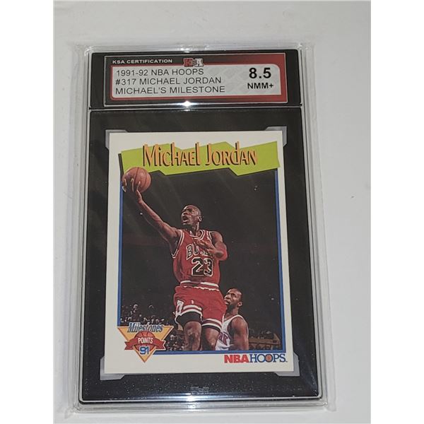 1991-92 NBA Hoops #317 Michael Jordan Michael's Milestone - Graded 8.5 NMM+