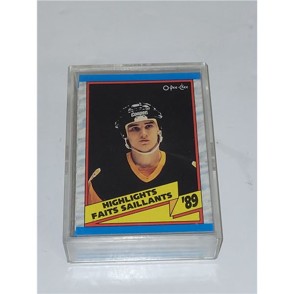 Lot of 50 Mario Lemieux 1989 OPC NHL Hockey Cards - Mint